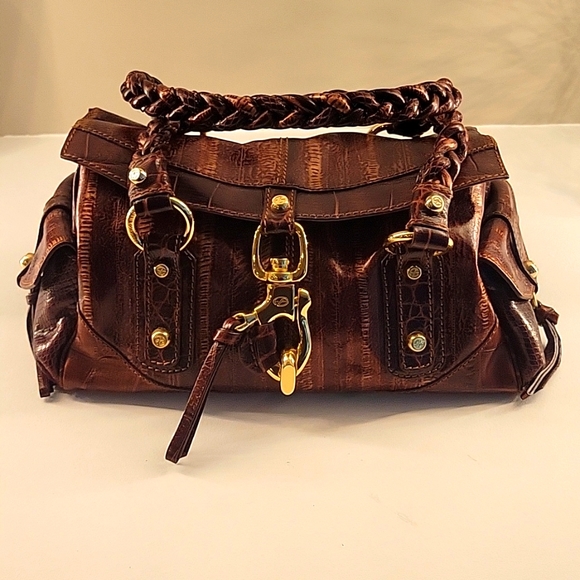 Francesco Biasia Handbags - Francesco Biasia Two-Tone Brown Leather Handbag. NWOT.